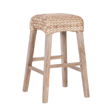 Maui Rustic Bohemian Hyacinth/Wood Backless Counter Stool